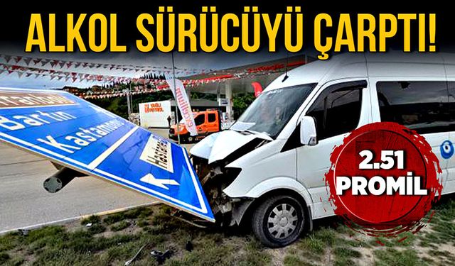 Alkol sürücüyü çarptı! 2.51 promil!