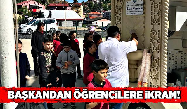 Başkandan öğrencilere ikram!