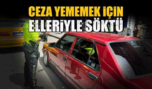 Ceza yememek için elleriyle söktü