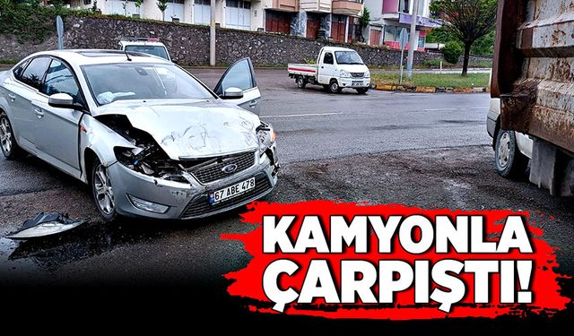 Kamyonla çarpıştı!