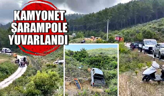 Kamyonet şarampole yuvarlandı! 1 ölü, 1’i çocuk 3 yaralı