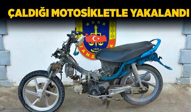 Çaldığı motosikletle jandarmaya yakalandı!