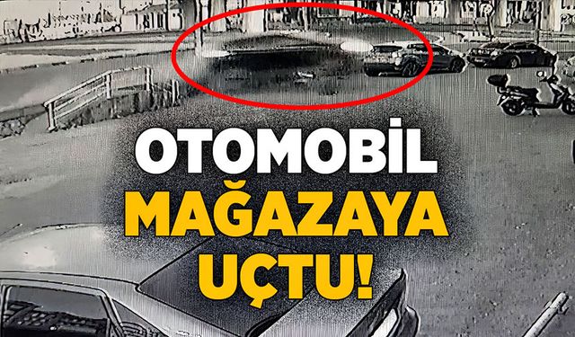 Zonguldak'ta otomobil mağazaya uçtu!