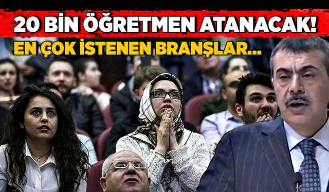 20 bin öğretmen atanacak! En çok istenen branşla ve atama takvimi...