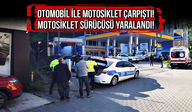 Otomobil ile motosiklet çarpıştı! Motosiklet sürücüsü yaralandı!