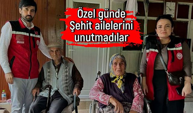 Özel günde Şehit ailelerini unutmadılar