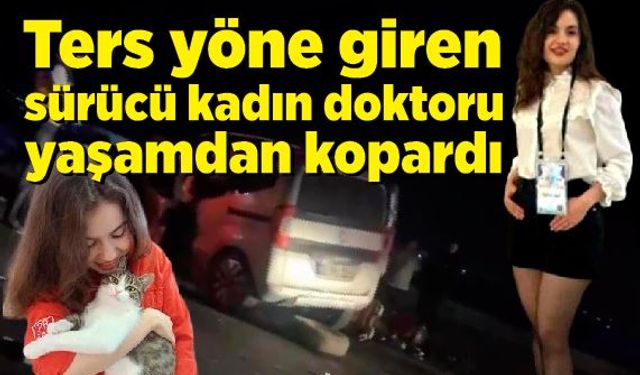 Ters yöne giren sürücü kadın doktoru yaşamdan kopardı