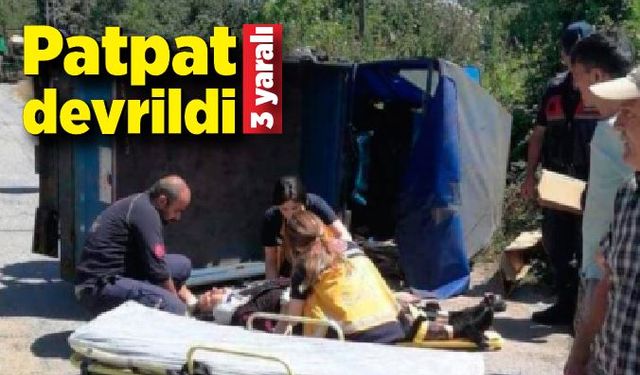 Alaplı'da patpat devrildi: 3 yaralı