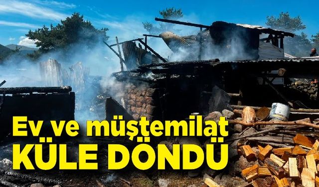 Ev ve müştemilat küle döndü