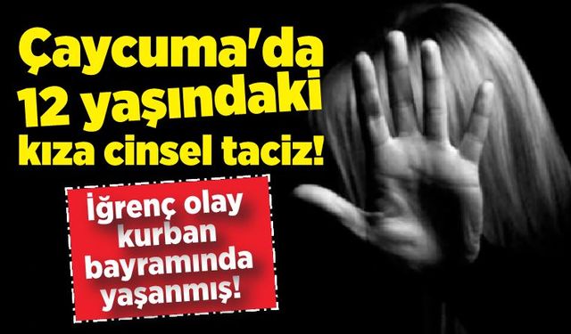 Çaycuma'da 12 yaşındaki kıza cinsel taciz! 1 kişi gözaltına alındı