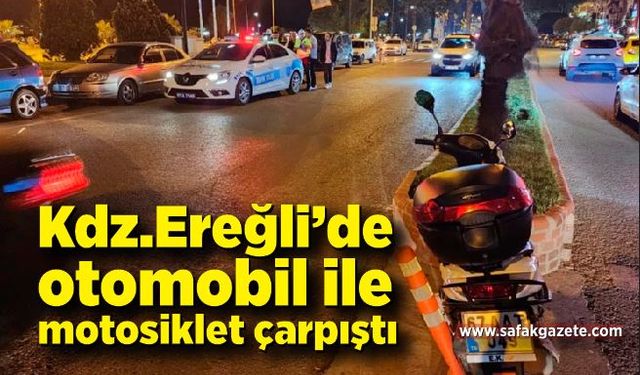 Kdz.Ereğli'de otomobil ile motosiklet çarpıştı