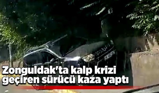 Zonguldak'ta kalp krizi geçiren sürücü kaza yaptı