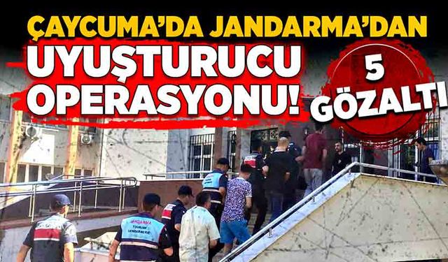 Çaycuma’da Jandarma’dan uyuşturucu operasyonu! 5 gözaltı!