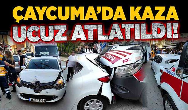 Çaycuma’da zincirleme kaza ucuz atlatıldı!