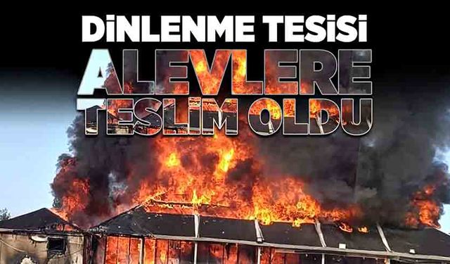 Dinlenme tesisi alevlere teslim oldu!