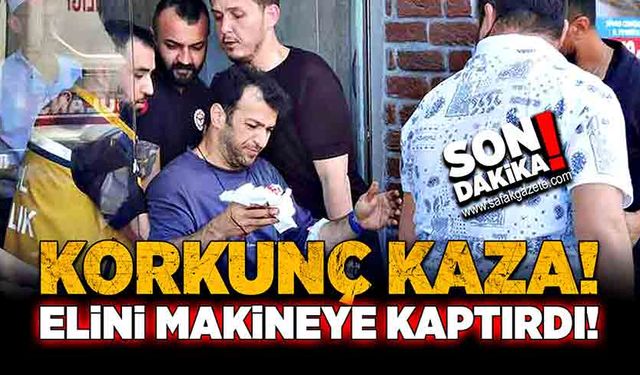 Zonguldak'ta feci kaza! Elini iş makinesine kaptırdı!