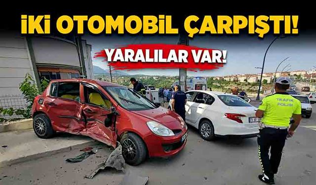 Karabük'te iki otomobil çarpıştı! Yaralılar var!