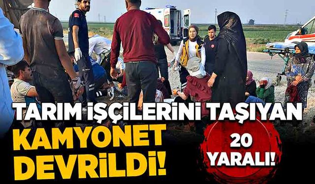 Tarım işçilerini taşıyan Kamyonet devrildi! 20 yaralı