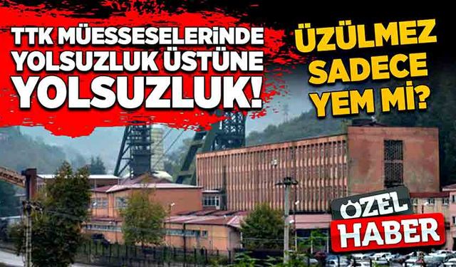 TTK müesseselerinde yolsuzluk üstüne yolsuzluk! Üzülmez sadece yem mi?