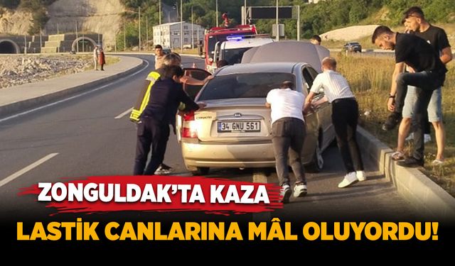 Zonguldak’ta kaza:  Lastik canlarına mâl oluyordu!