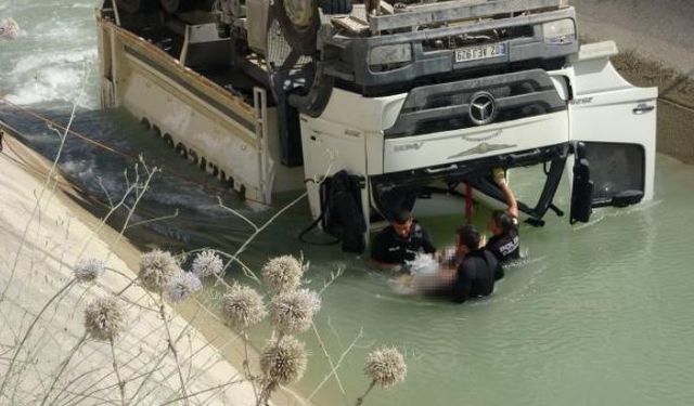 HES kanalına düşen kamyonun sürücüsü hayatını kaybetti