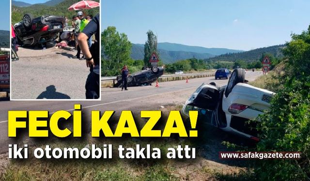 Karabük'te çarpışan iki otomobil takla attı: 1 ölü, 5 yaralı