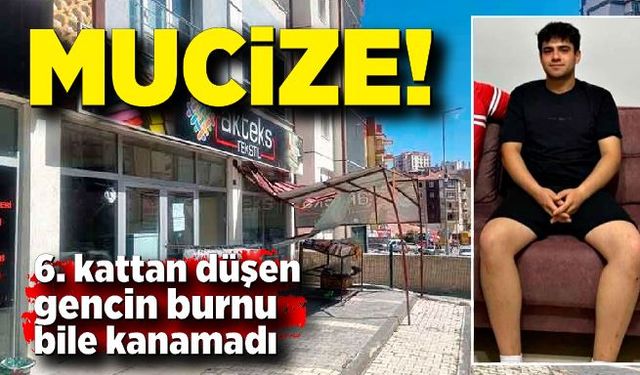 6. kattan düşen gencin burnu bile kanamadı