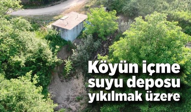 Köyün içme suyu deposu yıkılmak üzere! Köylüler yardım bekliyor