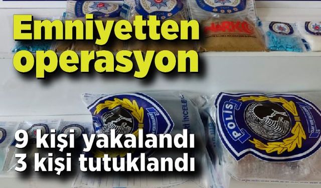 Zonguldak'ta narkotik operasyonu: 9 şüpheli yakalandı