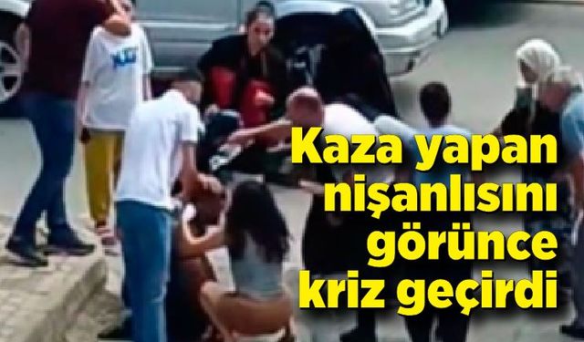 Kaza yapan nişanlısını görünce gözyaşı döktü