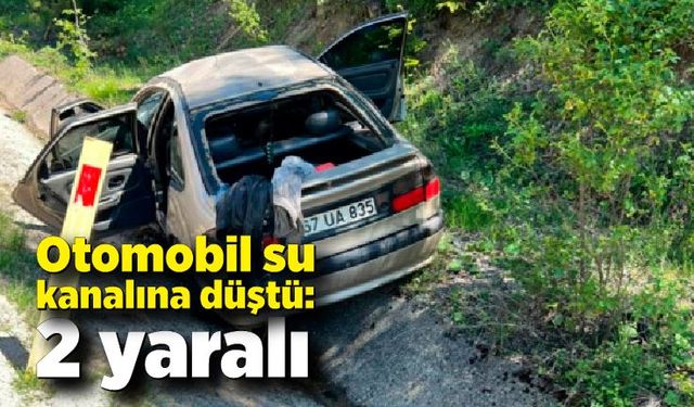 Otomobil su kanalına düştü: 2 yaralı