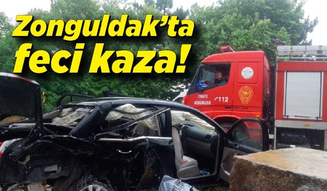 Zonguldak'ta yağışlı hava kaza yaptırdı! 2 yaralı