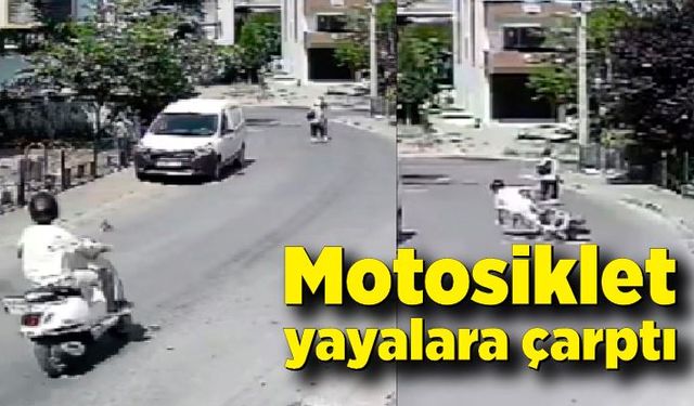 Motosiklet yayalara çarptı: 3 yaralı