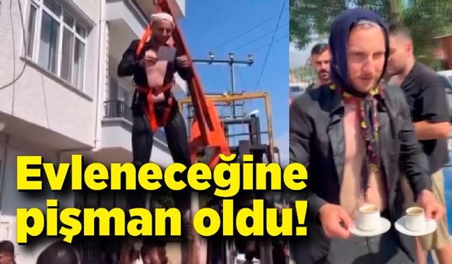 Damat evleneceğine pişman oldu! Forklifte asıp, su bidonuna soktular