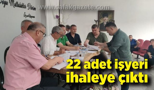 Devrek Belediyesine ait 22 adet işyerinin ihalesi yapıldı