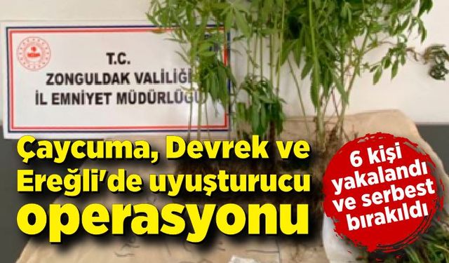 Çaycuma, Devrek ve Ereğli'de uyuşturucu operasyonu