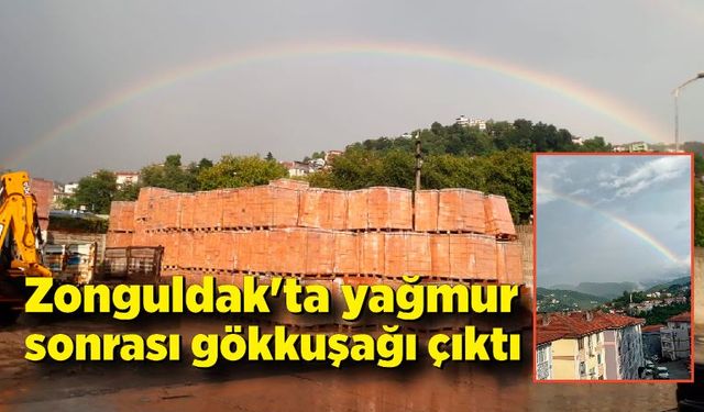 Zonguldak'ta yağmur sonrası gökkuşağı çıktı