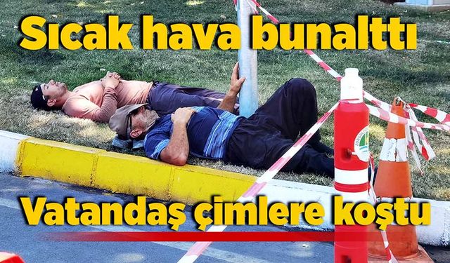 Sıcak hava bunalttı, vatandaş çimlere koştu