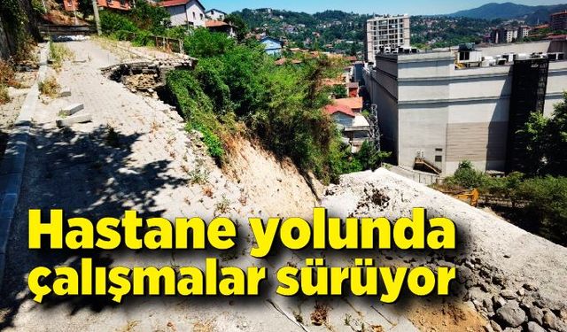 Hastane yolunda çalışmalar sürüyor