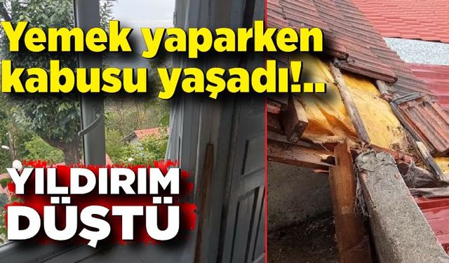 Kilimli'de yıldırım dehşeti; bir ev hasar gördü