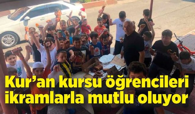 Camilerdeki Kur’an kursları öğrencileri ikramlarla mutlu oluyor