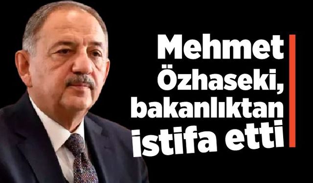 Mehmet Özhaseki, bakanlıktan istifa etti