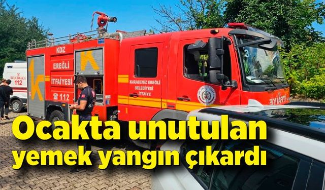 Ocakta unutulan yumurta yangına sebep oldu