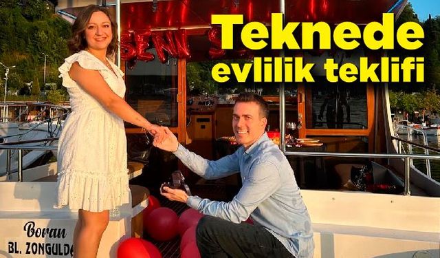 Teknede evlilik teklifi