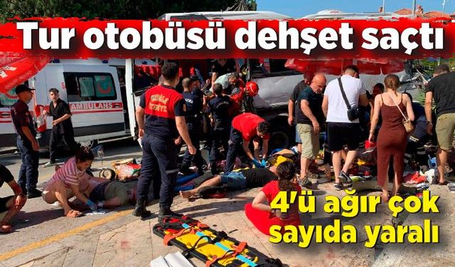 Freni boşalan tur otobüsü dehşet saçtı: 4'ü ağır çok sayıda yaralı