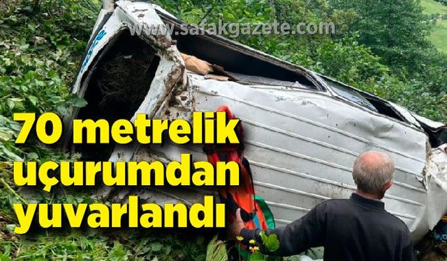 70 metrelik uçurumdan yuvarlandılar