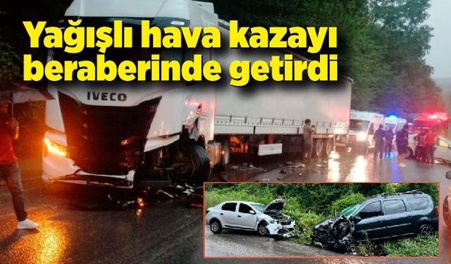 Yağışlı hava kazayı beraberinde getirdi: 6 yaralı