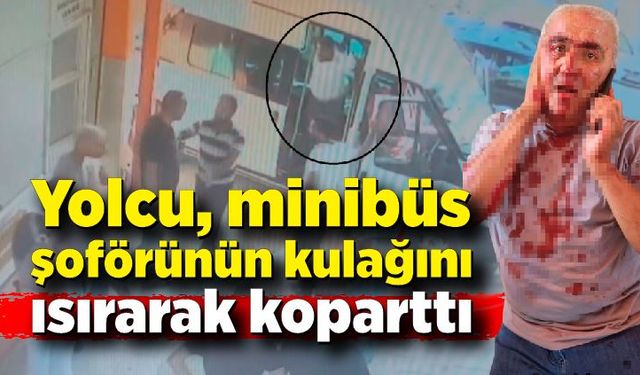 Yolcu, minibüs şoförünün kulağını ısırarak koparttı