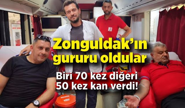 Zonguldak’ın gururu oldular… Biri 70 kez diğeri 50 kez kan verdi!