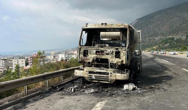 Beton mikseri alevlere teslim oldu